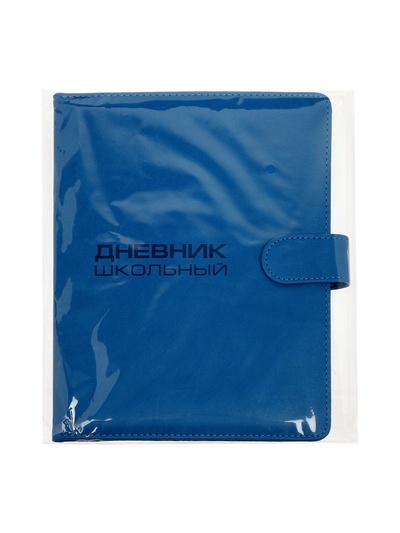 Дневник школьный 1-11 класс, ляссе, обложка искусственная кожа, с хлястиком, синий