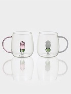 Набор кружек «Розочка», 400 мл, 2 шт., размер одной кружки 9×12.5×9 см, стекло, прозрачный - Фото 1