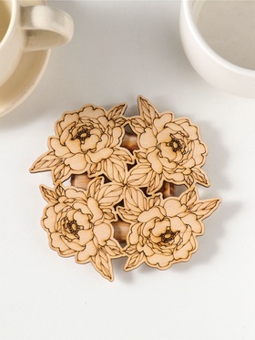 Подставка под горячее «Цветы садовые», 11 см, можжевельник, фанера