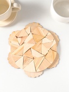 Подставка под горячее «Овечка и цветок» 19 см, можжевельник, фанера  (артикул 11001605)  большой выбор товаров оптом и в розницу по низким ценам с доставкой