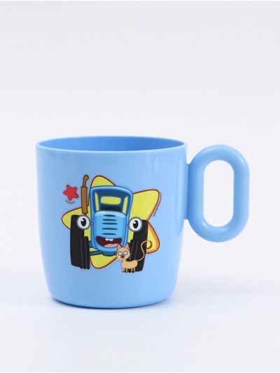 Кружка пластиковая 300 мл, Синий трактор