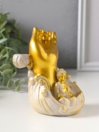 Подставка для благовоний «Будда и рука», стелющийся дым, беж с патиной, 9×8.5×11.5 см  (артикул 10964503)  большой выбор товаров оптом и в розницу по низким ценам с доставкой