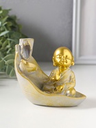 Подставка для благовоний «Маленький хотей на листе», стелющийся дым, беж с патиной, 10×7.5×9 см  (артикул 10964504)  большой выбор товаров оптом и в розницу по низким ценам с доставкой