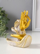 Подставка для благовоний «Мудры рук» стелющийся дым, беж с патиной, 10×5.5×11.7 см  (артикул 10964505)  большой выбор товаров оптом и в розницу по низким ценам с доставкой