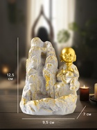 Подставка для благовоний «Хотей на скале», стелющийся дым, беж с патиной, 9.5×7×12.5 см - Фото 4