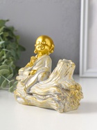 Подставка для благовоний «Хотей на коряге», стелющийся дым, беж с патиной, 12.5×5.5×10.5 см  (артикул 10964507)  большой выбор товаров оптом и в розницу по низким ценам с доставкой