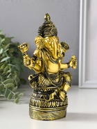 Фигурка полистоун «Ганеша на пуфе», золотая бронза, 6×11.3×16.5 см  (артикул 10964514)  большой выбор товаров оптом и в розницу по низким ценам с доставкой