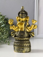 Фигурка полистоун «Ганеша на пуфе», золотая бронза, 6×11.3×16.5 см  (артикул 10964514)  большой выбор товаров оптом и в розницу по низким ценам с доставкой