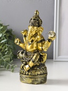Фигурка полистоун «Ганеша на пуфе», золотая бронза, 6×11.3×16.5 см  (артикул 10964514)  большой выбор товаров оптом и в розницу по низким ценам с доставкой