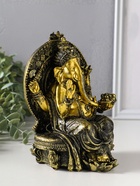 Фигурка полистоун «Ганеша в шароварах, на троне», золотая бронза, 11.3×12.2×17.2 см  (артикул 10964517)  большой выбор товаров оптом и в розницу по низким ценам с доставкой