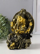 Фигурка полистоун «Ганеша в шароварах, на троне», золотая бронза, 11.3×12.2×17.2 см  (артикул 10964517)  большой выбор товаров оптом и в розницу по низким ценам с доставкой
