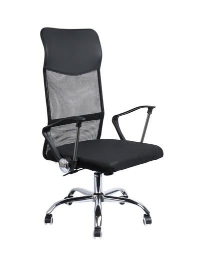 Кресло офисное «Клик Мебель», сетка, с подлокотниками, на колёсиках, цвет чёрный