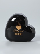 УЦЕНКА Копилка керамика «Сердце - Ты моё золотце!» чёрная с золотом 10.5×5×9.5 см - Фото 3