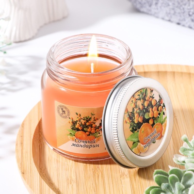 УЦЕНКА Ароматическая свеча в банке 6.3 см, 100 мл, сочный мандарин