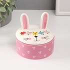 УЦЕНКА Шкатулка керамика «Зайка с веночком» 10×10×10.3 см - Фото 1