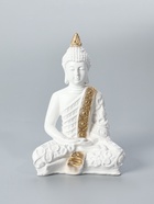 УЦЕНКА Фигура «Будда малый» 16×9×23 см бело-золотая - Фото 2