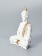 УЦЕНКА Фигура «Будда малый» 16×9×23 см бело-золотая - Фото 3