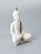 УЦЕНКА Фигура «Будда малый» 16×9×23 см бело-золотая - Фото 4