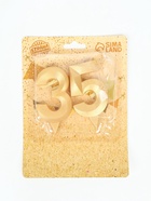 УЦЕНКА Свеча в торт юбилейная «Грань» (набор 2 в 1), цифра 35, цифра 53, золотой металлик, 6.5 см 93 - Фото 2