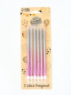 УЦЕНКА Свечи в торт «Ройс Градиент», 6 шт., высокие, 13 см, фиолетовый, розовый, серебро - Фото 2