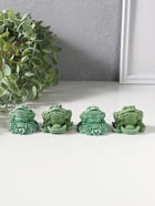 Набор фигурок 4 шт. «Денежная жаба на монетах со слитком», полистоун, зелёный, 5×4.3×4 см  (артикул 10956739)  большой выбор товаров оптом и в розницу по низким ценам с доставкой