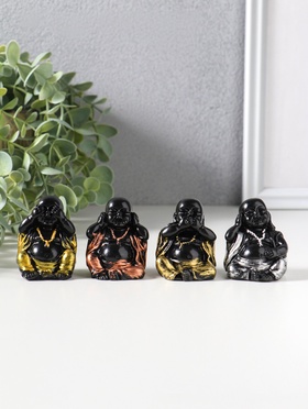 Набор фигурок 4 шт. «Хотей - не слышу, не вижу, не скажу», полистоун, 4.2×3.5×5.5 см  (артикул 10956749)  большой выбор товаров оптом и в розницу по низким ценам с доставкой