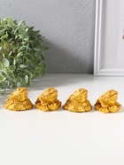 Набор фигурок 4 шт. «Денежная жаба и 3 слитка», полистоун под золото, 4.8×4.5×4.2 см  (артикул 10956755)  большой выбор товаров оптом и в розницу по низким ценам с доставкой