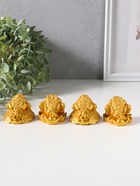 Набор фигурок 4 шт. «Денежная жаба и 3 слитка», полистоун под золото, 4.8×4.5×4.2 см  (артикул 10956755)  большой выбор товаров оптом и в розницу по низким ценам с доставкой