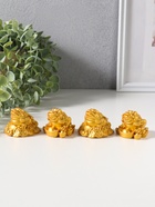 Набор фигурок 4 шт. «Денежная жаба и 3 слитка», полистоун под золото, 4.8×4.5×4.2 см  (артикул 10956755)  большой выбор товаров оптом и в розницу по низким ценам с доставкой