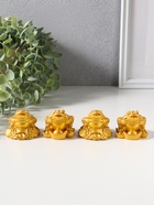 Набор фигурок 4 шт. «Денежная жаба и 3 слитка», полистоун под золото, 4.8×4.5×4.2 см  (артикул 10956755)  большой выбор товаров оптом и в розницу по низким ценам с доставкой