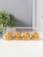 Набор фигурок 4 шт. «Денежная жаба и 3 слитка», полистоун под золото, 4.8×4.5×4.2 см - Фото 6