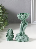 Фигурка полистоун «Рука с лотосом и Ганешей», зелёный, 7×7.3×18.5 см  (артикул 10956773)  большой выбор товаров оптом и в розницу по низким ценам с доставкой