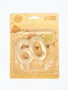 УЦЕНКА Свеча в торт юбилейная «Грань», цифра 60, золотой металлик, 6.5 см - Фото 2