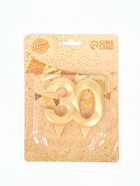 УЦЕНКА Свеча в торт юбилейная «Грань», цифра 30, золотой металлик, 6.5 см - Фото 2