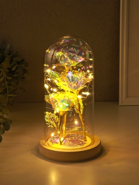 УЦЕНКА Сувенир свет «3 розы в колбе» LED 3хААА серебристый 11×11×22 см 11012918