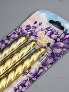 УЦЕНКА Набор свечей витых, 1.5×15 см, 3 штуки, золотой - Фото 3