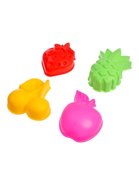 Набор формочек Соломон «Фрукты-ягоды» 4 штуки, вишня, яблоко, ананас, клубника