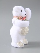 УЦЕНКА Декор "Белый мишка с бантиком в бусинках" 20,5х10х9 см - Фото 3