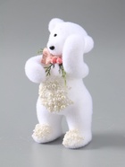 УЦЕНКА Декор "Белый мишка с бантиком в бусинках" 20,5х10х9 см - Фото 5