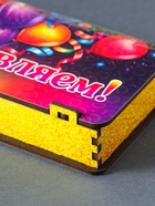 Купюрница подарочная, открытка «Поздравляем, шары», шкатулка для денег, карточек, сертификатов, 19.5×11×3 см - Фото 3