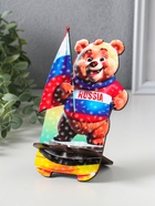 Подставка для телефона, планшета «Медведь Россия», 19×10 см  (артикул 10993293)  большой выбор товаров оптом и в розницу по низким ценам с доставкой