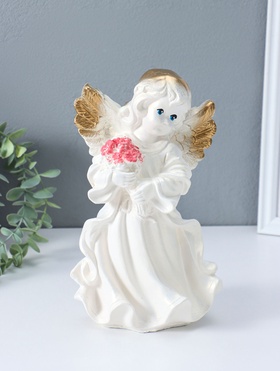 Фигура гипс «Ангел в платье», перламутр, 25×15×15 см  (артикул 10994838)  большой выбор товаров оптом и в розницу по низким ценам с доставкой