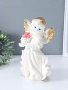 Фигура гипс «Ангел в платье», перламутр, 25×15×15 см  (артикул 10994838)  большой выбор товаров оптом и в розницу по низким ценам с доставкой