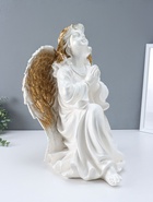 Фигура гипс «Ангел на колене», белый с золотом, 58×48×38 см  (артикул 10994841)  большой выбор товаров оптом и в розницу по низким ценам с доставкой