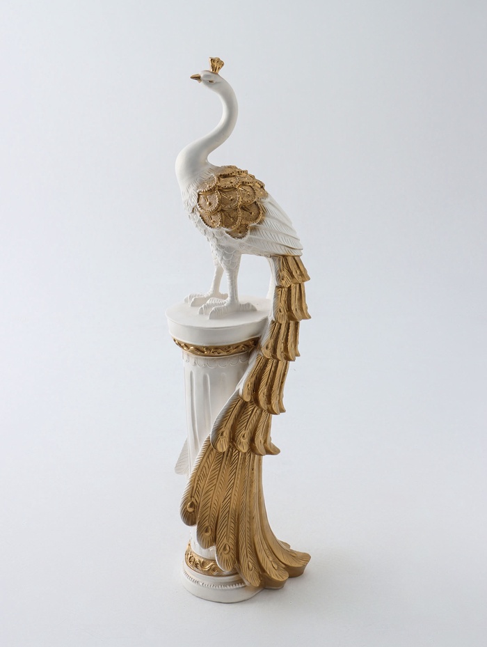 Колонна декоративная «Жар-птица», белый с золотом, 120×40×30 см - Фото 1