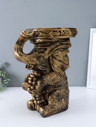 Фигура - подставка для мелочей «Слон сидя», столик, чёрный с золотом, 44×37×30 см  (артикул 10994889)  большой выбор товаров оптом и в розницу по низким ценам с доставкой