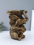 Фигура - подставка для мелочей «Слон сидя», столик, чёрный с золотом, 44×37×30 см  (артикул 10994889)  большой выбор товаров оптом и в розницу по низким ценам с доставкой