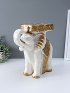 Фигура - подставка для мелочей «Слон», белый, столик, 35×40×25 см  (артикул 10994891)  большой выбор товаров оптом и в розницу по низким ценам с доставкой