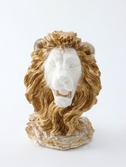 Фигура - бюст «Голова льва», гипс белая с золотом, 70×50×37 см  (артикул 10994904)  большой выбор товаров оптом и в розницу по низким ценам с доставкой