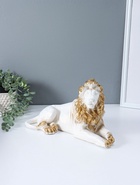 Фигура гипс «Лев африканский лежит», белый с золотом, 18×40×20 см  (артикул 10994906)  большой выбор товаров оптом и в розницу по низким ценам с доставкой